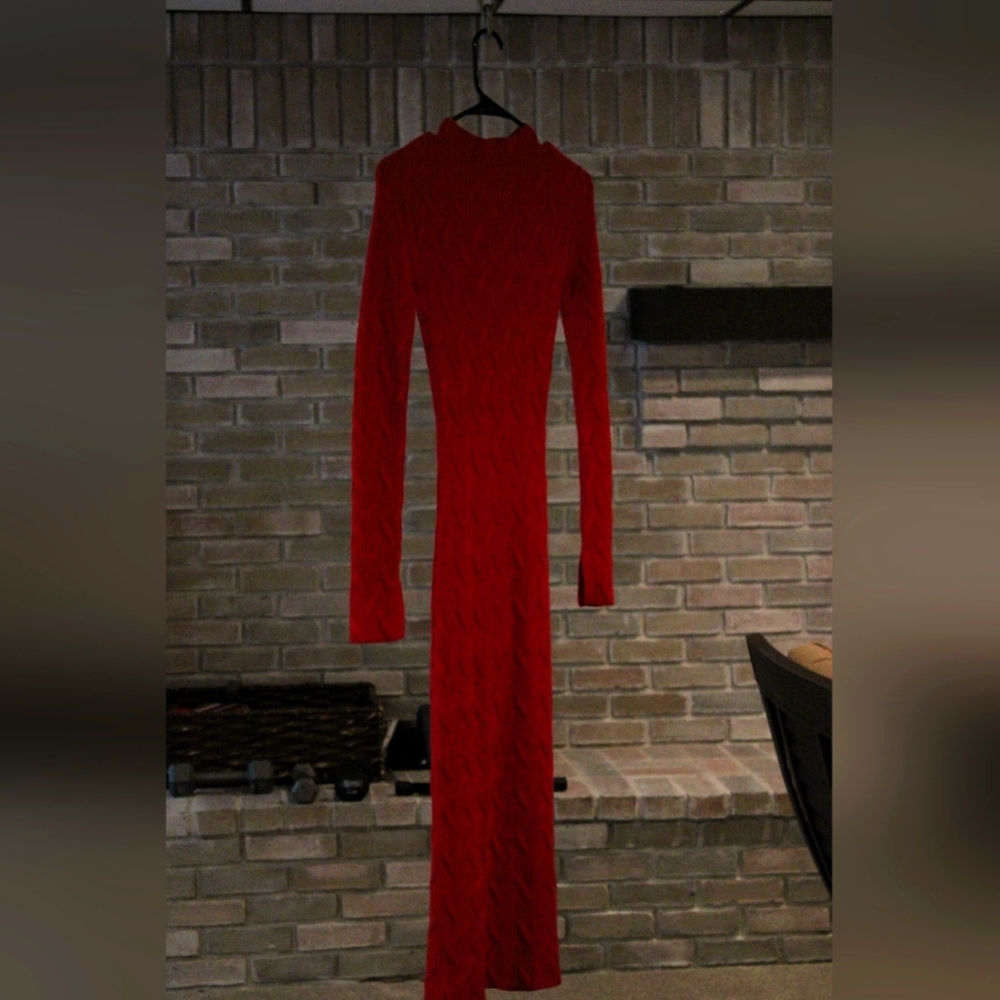 NWOT Ronny Kobo Collection Vibrant Red Long Sleeve Dress